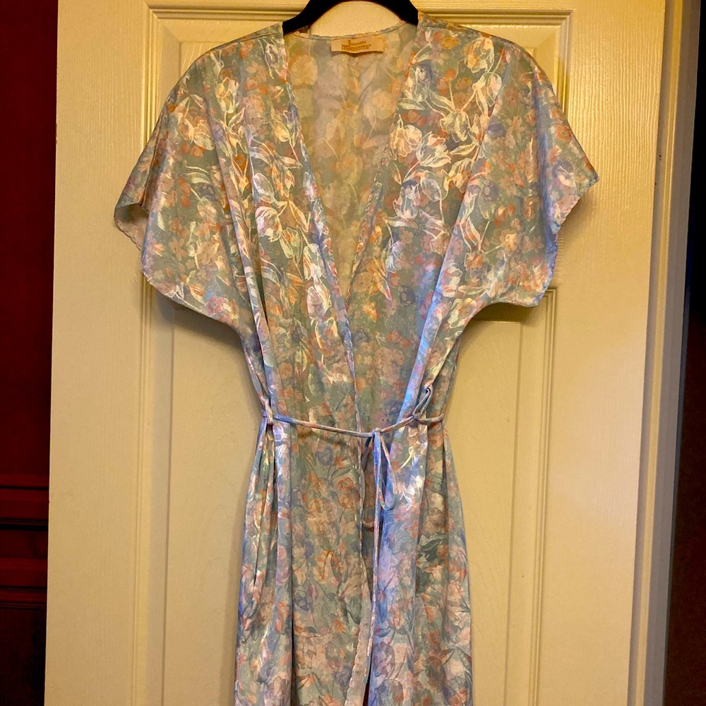 Floral Robe & Nightie Set in Pastel Pinks & Blues
